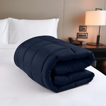 Utopia Bedding Full Mattress Pad, Quilted Fitted Premium Mattress Protector, Deep Pocket Cover Stretches up to 16 Inches, Fluffy Pillow Topper (54x75 Inches, Navy)