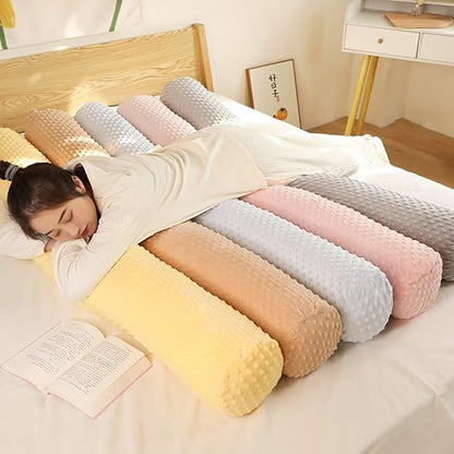 Long Round Body Support Pillow for Neck Leg Soft Cylinder Cervical Roll Neck Pillows with Removable Washable Cover Full Body Pillow 39 in Grey