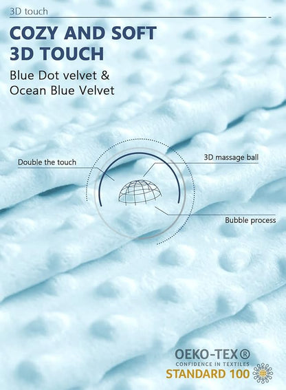 INSEN Reading Pillow, Back Pillow for Sitting in Bed and Couch, Gaming Pillow for Adults, Sit Up Support for Bed, Blue Bubble Velvet