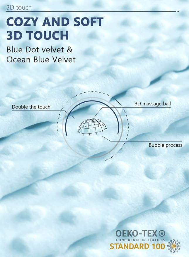 INSEN Reading Pillow, Back Pillow for Sitting in Bed and Couch, Gaming Pillow for Adults, Sit Up Support for Bed (Upgrade-Dot Velvet-Blue)