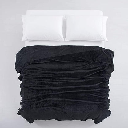 IR Imperial Rooms Fleece Blankets Queen Size 90x90 Inches- 8 Pack - Super Soft Fluffy Throw Blanket for Sofa and Bed - Warm and Cozy Lightweight 400 GSM Microfiber Bed Throws Blankets (Queen, Black)