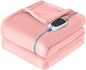 SEALY Electric Blanket Heated Throw, Soft Flannel Heating Blanket with 6 Heat Settings & 2-10 Hours Auto Shut Off, Fast Heating & Machine Washable, 50x60 Inch, Pink