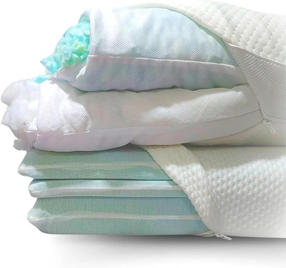 Max Adjustable Pillow Combo Pack, King Size 17x34, 2 of Each (4 Total Pillows)