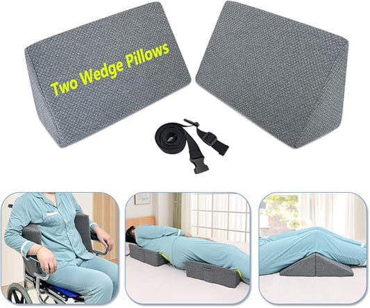 KAAMOS Positioning Wedge Pillow for Side Sleeping Bed Wedges for Adults (2 in 1) Bed Sore Turning Wedges for Elderly Foam Incline Positioning Pillows for Bedridden After Surgery