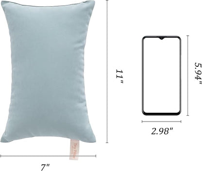 BEDSUM 2 Pack Tiny Pillows, 11"x7" Microfiber Mini Pillow for Toddler, Travel, Pets, Soft and Machine Washable Small Pillows for Neck, Wrist, and Knee Comfort, Sea Green