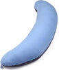 BYRIVER 43" Long C Shaped Body Pillow for Adults Men Women, Side Sleeper Pillow for Neck Shoulder Back Pain Relief, Cooling Post Sugery Pillow Pregnancy Pillow, Blue Black Washable Pillowcase (XL)