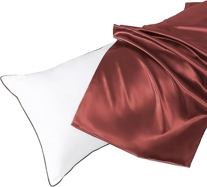 HUXMEYSON Body Pillow with Satin Pillowcase, Body Pillow for Adults, Removable Cover, Wine Red (20"x54")