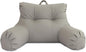 A Nice Night Faux Leather Reading Pillow for All Season,Wedge Bedrest Pillow Backrest with Arms Back Support for Sitting Up in Bed/Couch,Grey