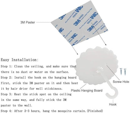 Mosquito Net Bed Canopy Netting Curtains Princess Stars Indoor Outdoor Dome Play Reading Nook Tent for Girls Boys Kids Single Twin Full Queen Size Bed, White