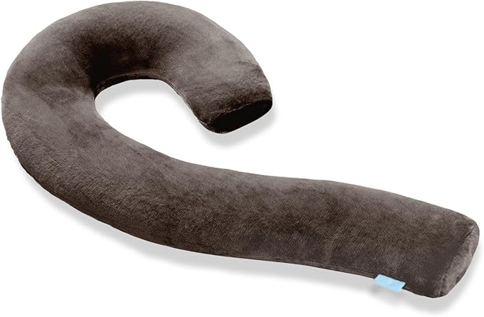 Body Pillow for Adults - Soft Long Bed Pillows Insert for Sleeping - Shredded Memory Foam and Removable Washable Cover - Swan Shaped Side Sleeper Pregnancy Pillow 49 Inch (Brown)
