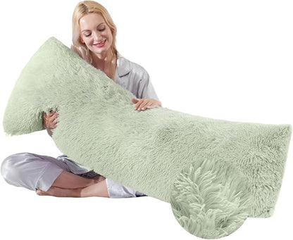Large Memory Foam Body Pillow with Removable Long Firm 20x54 Body Pillow Cases for Bed Green Pregnancy Custom Body Pillows Snuggles Pillows Body Machine Washable