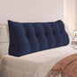 Daneey Headboard Wedge Pillow Bed Wedge Pillow for Headboard Bolster Reading Pillow for Bed Back Pillow for Sitting in Bed Wedge Pillow with Removable Corduroy Cover (Deep Blue, Queen)