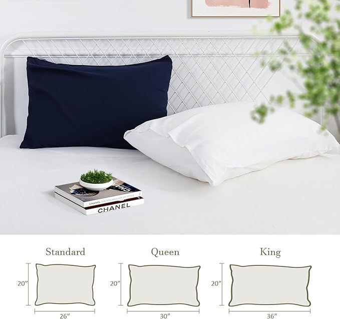 Avolare 2 Pack Pillowcases with Envelope Closure, Summer Pillow Case King Size, Breathable & Machine Washable Pillow Covers for Hot Sleepers, Night Sweats - White (20"x36")