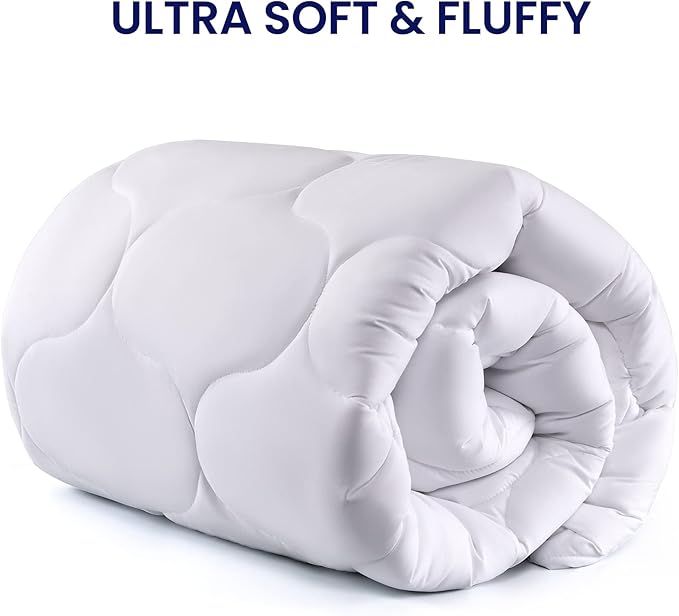 SLEEP ZONE Quilted Fitted King Size Mattress Pad Cover - Soft Fluffy Pillow Top Bed Mattress Topper Deep Pocket 8-21 inch, King