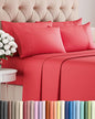 Cal King 6 Piece Sheet Set - Comfy Breathable & Cooling - Ultra Soft Hotel Luxury Bedding Set w/ 8-16 Inch Deep Pockets - 1 Flat & 1 Fitted Sheet & 4 Pillowcases - Cozy, Wrinkle Free & Easy Care - Red