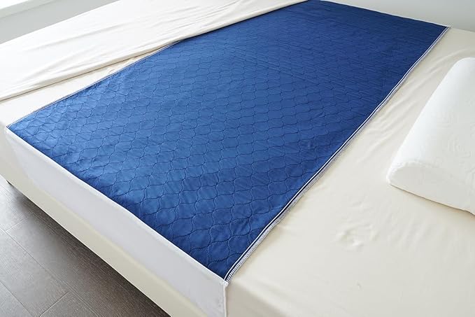 Pack of 2 Cotton Top-Layer Reusable Tuckable Underpads 34"X60" Incontinence Bed Pads Washable 21" Wings