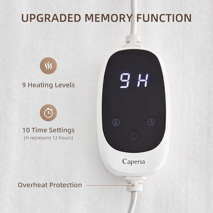 Heated Mattress Pad Twin Size Electric Mattress Bed Warmer 9 Heat Settings, 1-12 Hours Auto Off, Memory Function Deep Pocket, Fast Heating, Machine Washable Twin 39"x 75"