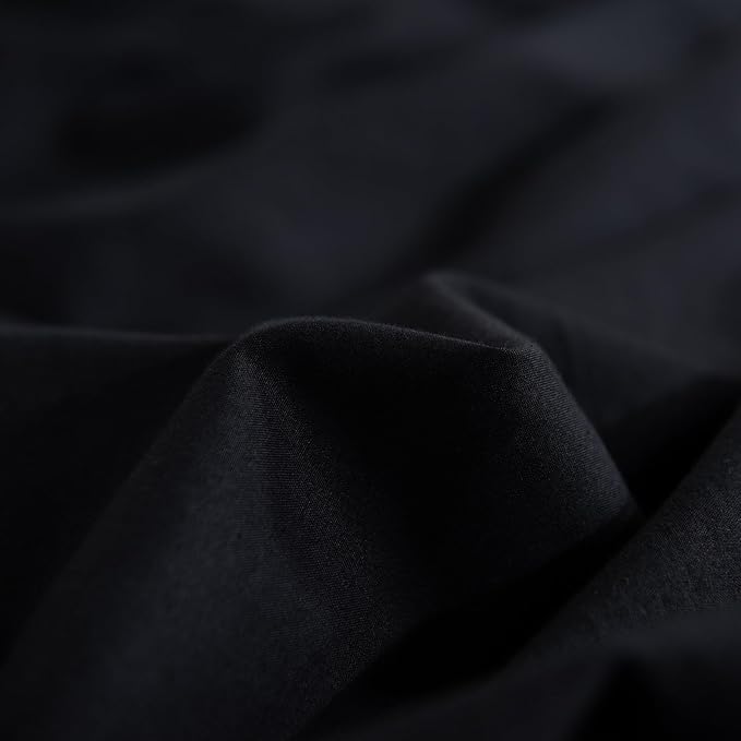 NEXHOME PRO Twin Duvet Cover Set – 100% Certified Organic Cotton with Washed Feel & Linen-Like Texture, Comfortable & Breathable, Home Bedding Set Black (No Comforter)