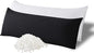 WhatsBedding Memory Foam Body Pillow with Breathable Zippered Cotton Cover, Full Body Pillow for Adults, Long Pillow for Sleeping, Firm Pillow Fluffy Supportive - Black