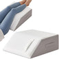 Leg Pillow Elevation Blood Circulation, Leg Wedge for Elevation for Swelling, Leg Elevating Pillow for After Surgery, Memory Foam Foot Knee Pillow for Back Sleeping 24×22×8 Inch White/Grey
