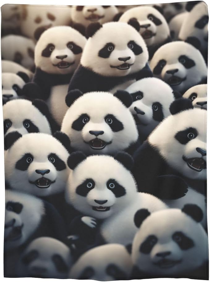 Cute Baby Pandas Blanket Gifts for Panda Lover Adults Kids Girls Flannel Throw Blankets Soft Fuzzy Lightweight for Home Decor Couch Bed Sofa 50x40 Inches