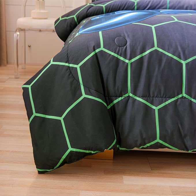 NTBED Game Console Comforter Set for Boys Girls Kids Geometric Gaming Lightweight Microfiber Gamer Bedding Sets (Multi, Full 5Pcs)