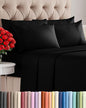Queen 6 Piece Sheet Set - Comfy Breathable & Cooling - Ultra Soft Hotel Luxury Bedding Set w/ 8-16 Inch Deep Pockets - 1 Flat & 1 Fitted Sheet & 4 Pillowcases - Cozy, Wrinkle Free & Easy Care - Black