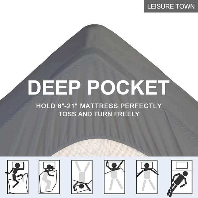 LEISURE TOWN Twin XL Mattress Pad Fitted Quilted Cotton Mattress Cover Cooling Soft Pillow Top Mattress Topper with Down Alternative Filling Mattress Protector with 8-21 Deep Pocket (39x80 Grey)