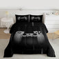 Feelyou Boys Gamer Comforter Set Twin Size Bedding Set for Kids Gaming Comforter Gray Black Video Games Gamepad Room Decor for Teens Child Super Soft Geometric Duvet Quilted Son Grandson Gift