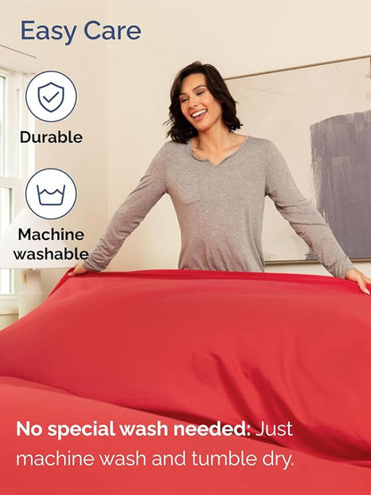 Extra Deep Full Sheet Set - 6 Piece Breathable and Cooling Sheets - Hotel Luxury Bed Sheets Set - Easy & Secure Fit - Soft, Wrinkle Free and Comfy Sheets Set - Red Sheet Set with Extra Deep Pockets