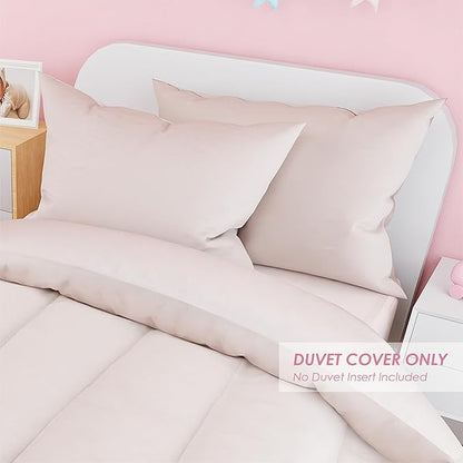 SANDJEST Beige Duvet Cover Sets Twin Size for Kids Boys Girls, Include 1 Polyester Comforter Cover 68x86 Inches and 1 Pillowcase 20x26 Inches, Comforter Not Included, Gift for Christmas Birthday