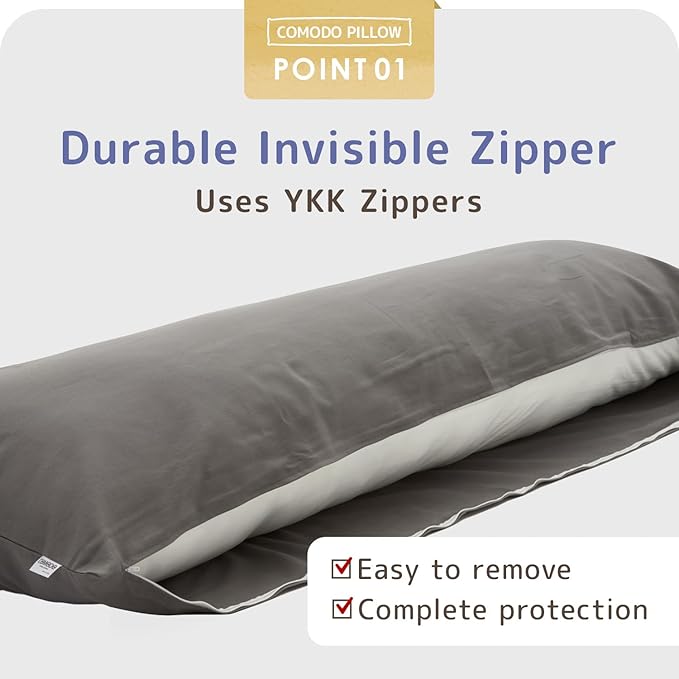 Comodo Body Pillow Cover with Zipper (Made in Japan / 63 x 20 inch (150 x 50cm) / Rose Pink) Dakimakura Pillow (Anime/Maternity) 100% Cotton CMC9150R - Washable