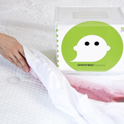 GhostBed Water Resistant Mattress Protector Cover - Noiseless, Lightweight, Breathable and Plastic-Free - Twin White