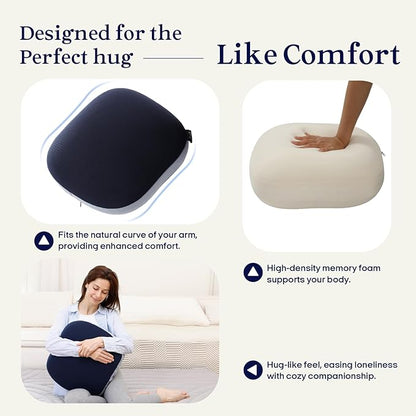 ZonLi Weighted Pillow for Adults 6.5lbs, Washable Hug Pillow Get Better Sleep, Detachable Sensory Body Weighted Pillows, Memory Foam Bed Pillow (Navy Blue).