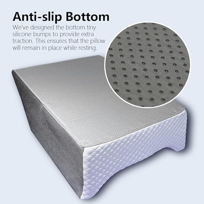 Leg Elevation Pillow Leg Wedge Pillow for Legs/Knee/Ankle Post Surgery Leg Elevating Pillow for After Surgery Recovery Wider Longer Memory Foam Cooling Fabric