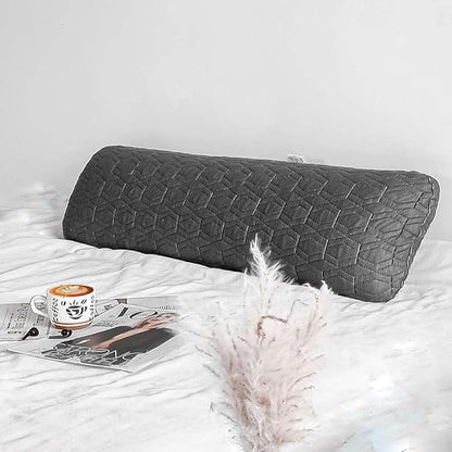 The White Willow Short Body Pillow Memory Foam Sleeping Soft Bed, Hug Pillow Insert for Sleeping & Side Sleeper (10W x 30L Inch) with Grey Zipper Cover Made from German Technology by BASF