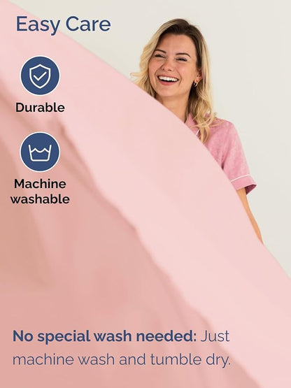 Extra Deep Full Sheet Set - 6 Piece Breathable & Cooling Sheets - Hotel Luxury Bed Sheets Set - Easy & Secure Fit - Soft, Wrinkle Free & Comfy Sheets Set - Baby Pink Sheet Set with Extra Deep Pockets