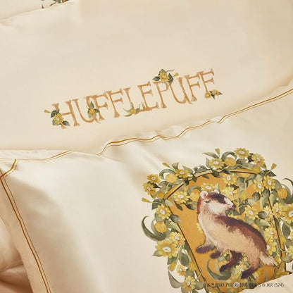 Kitsch x Harry Potter Hufflepuff Satin Pillowcase with Zipper – Double-Sided Crest Design – Better Than Silk Pillowcase – Perfect for Kids Rooms & Toddler Bed Time Pillow Case –Queen/Standard 19x26