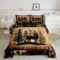 Feelyou Cute Deer Comforter Set for Girls Boys Kids Deer Hunting Bedding Set Room Decorative Rustic Bear Paw Print Bedding Set Canbin Deer Brown Duvet Set Queen Size 3Pcs Quilt Set