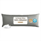 Goose Down Body Pillows for Adults, Large Body Pillow for Side Sleeper, Hugging Feather Body Pillow Insert, Cooling Full Length Long Pillow for Bed with 100% Organic Cotton Shell, 20"x54" Dark Grey