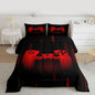 Feelyou Boys Gamer Comforter Set - Toddler Size Gaming Bedding Set for Kids & Teens - Super Soft Red & Black Bed Set with Geometric Duvet & Quilted Gamer Gift