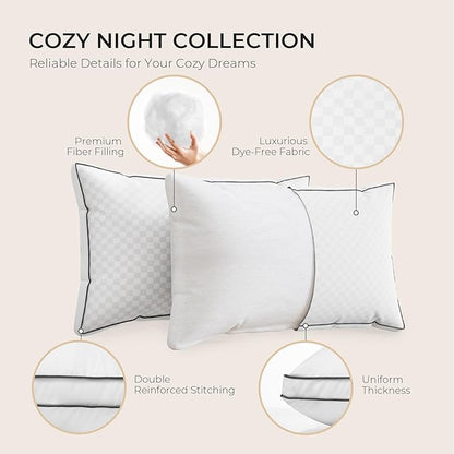 Sweetnight Standard Pillows Set of 2, Hotel Bed Pillows Fluffy Gusseted for Neck and Shoulder, Back Side Sleeper Pillows, 18"X24"