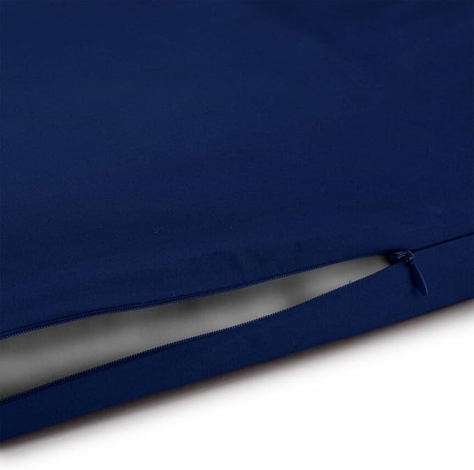 Sleepgram Supima Machine Washable 400 Thread Count Cotton Silver Ion Infused Luxury Zippered Duvet Cover with Travel Bag, Queen, Poseidon Blue