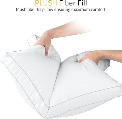 Utopia Bedding Bed Pillows for Sleeping Queen Size (White), Set of 2, Soft & Fluffy Pillow with Down Alternative Filling, Cooling, Hotel Quality, Gusseted Pillow for Back, Stomach or Side Sleepers