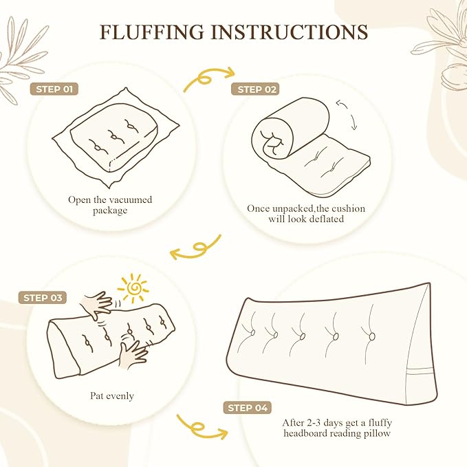 Headboard Pillow Queen, Large Triangular Wedge Headboard Pillow for Reading and Resting, Backrest Positioning Support Pillow with Removable Cover (Cream)