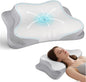 Cervical Neck Pillow - Cooling Ergonomic Neck Support Pillow for Sleeping, Orthopedic Contour Memory Foam Pillows for Side, Back & Stomach Sleepers with Pillowcase (Grey)