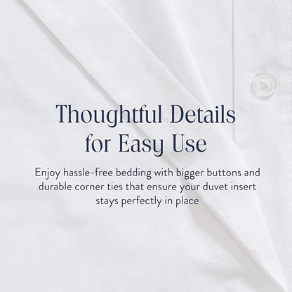 Brooklinen Luxury Sateen Duvet Cover Set - King/California King Size in White - Includes 1 Duvet Cover and 2 Pillowcases - 100% Cotton, 480 Thread Count