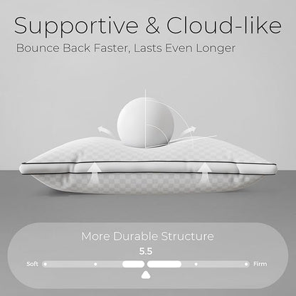 Sweetnight Pillows Queen Size Set of 2, Bed Hotel Pillows, Almohadas para Dormir, Side Back Stomach Sleeper, Relief Neck, Head, Shoulder