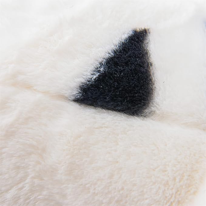A Nice Night Faux Fur Reading Pillow Bed Wedge Large Adult Children Backrest with Arms Back Support for Sitting Up in Bed/Couch for Bedrest,Cow