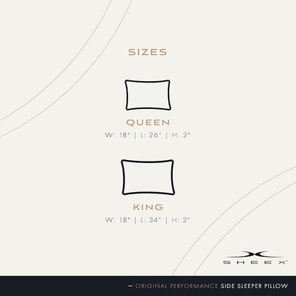 SHEEX Original Performance Down-Alternative Side Sleeper Pillow, Cooling Pillow with Support, King